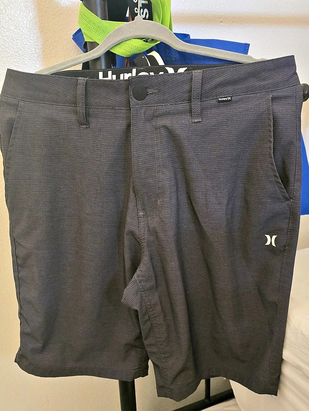Hurley Phantom Hybrid Walkshorts Men's Black Flat Front Shorts